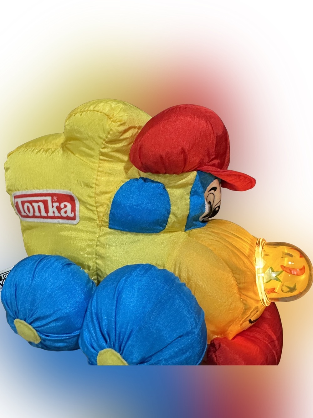 EUC Vintage Retro 95’ Tonka Truck Squeeze N Shine Light Up Projector Plush WORKS